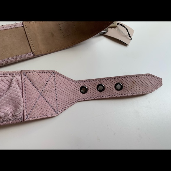 Auth Burberry python snakeskin belt pink sz 30/75 - Picture 2 of 15